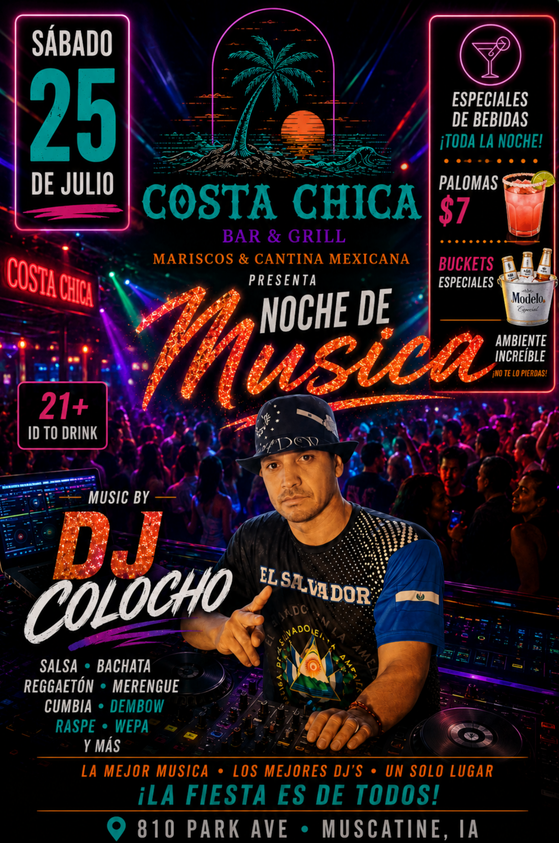 Upcoming event flyer for Discoteca Costa Chica